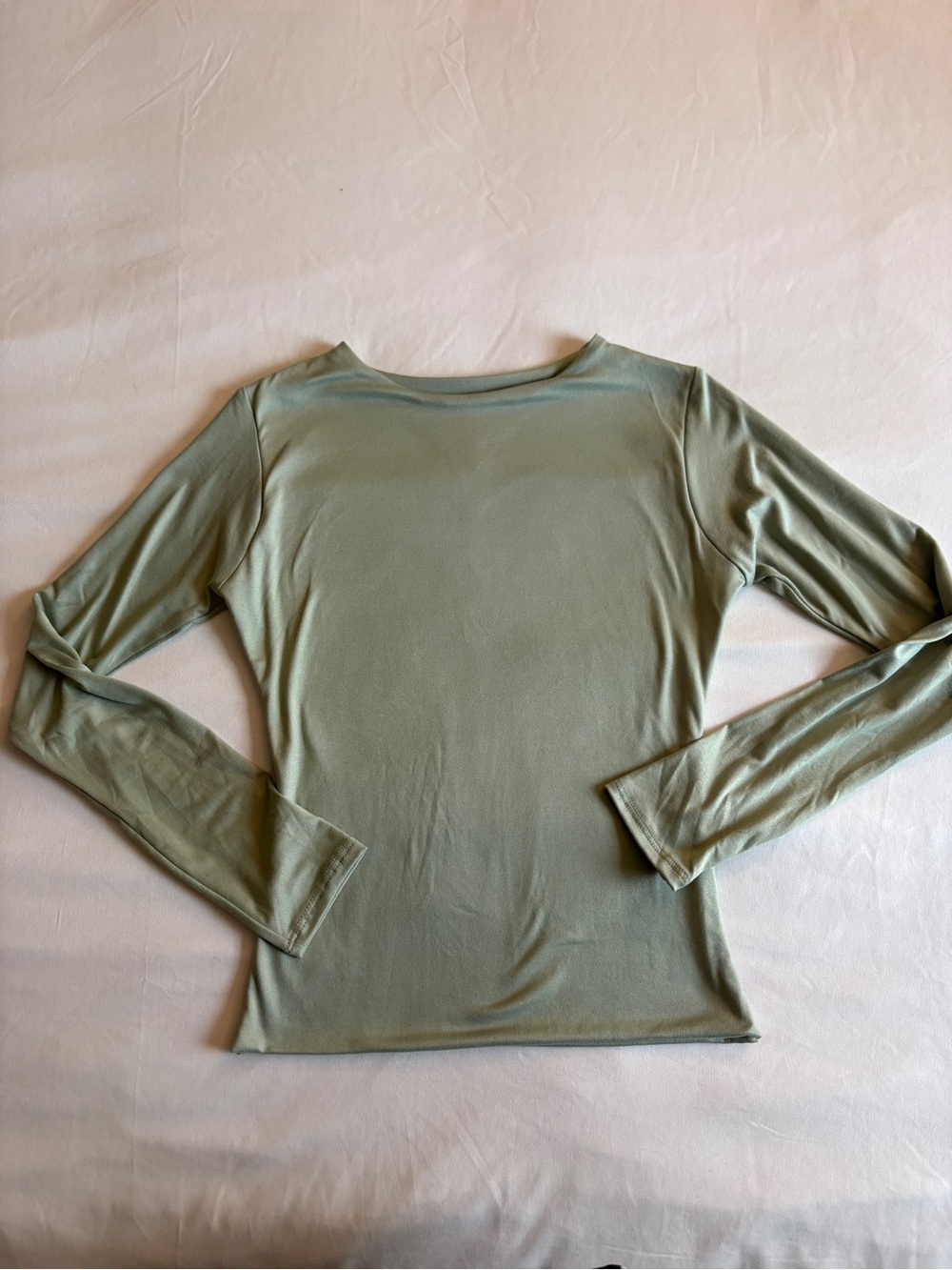 Jova Sage Green Buttery Soft Crewneck Long Sleeve Top Casual Everyday Basics
